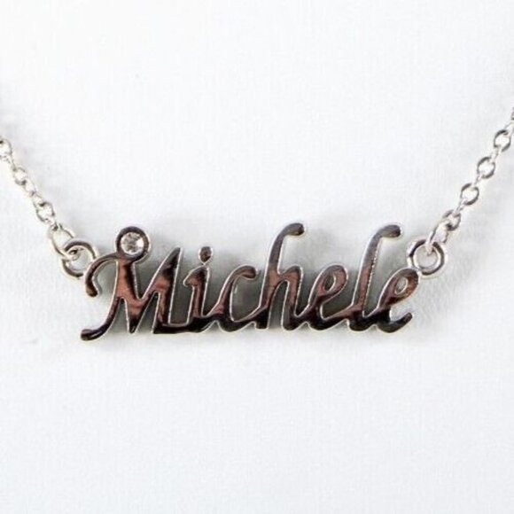 MICHELE Silvertone Rhinestone Accent 14.5" w 4.5" Multi Ring Ext Necklace - Picture 2 of 15